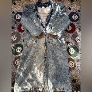 VTG Whipp Denim Duster Made in Canada Acid Wash Size Large